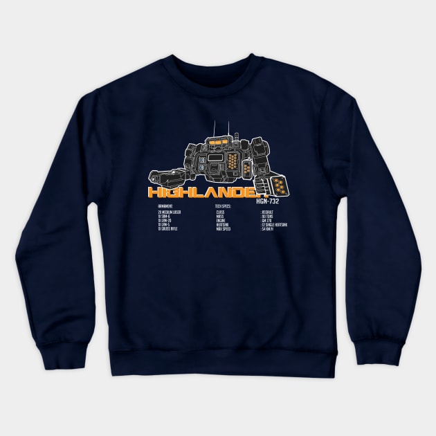 Mechwarrior Highlander HGN-732 Crewneck Sweatshirt by Emu Emu Ji